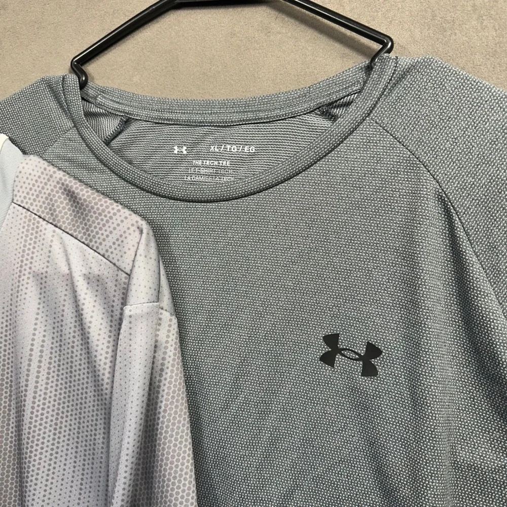 Adidas‎ Under Armour Shirts Men XL Grey Athletic Performance Bundle Excellent x2